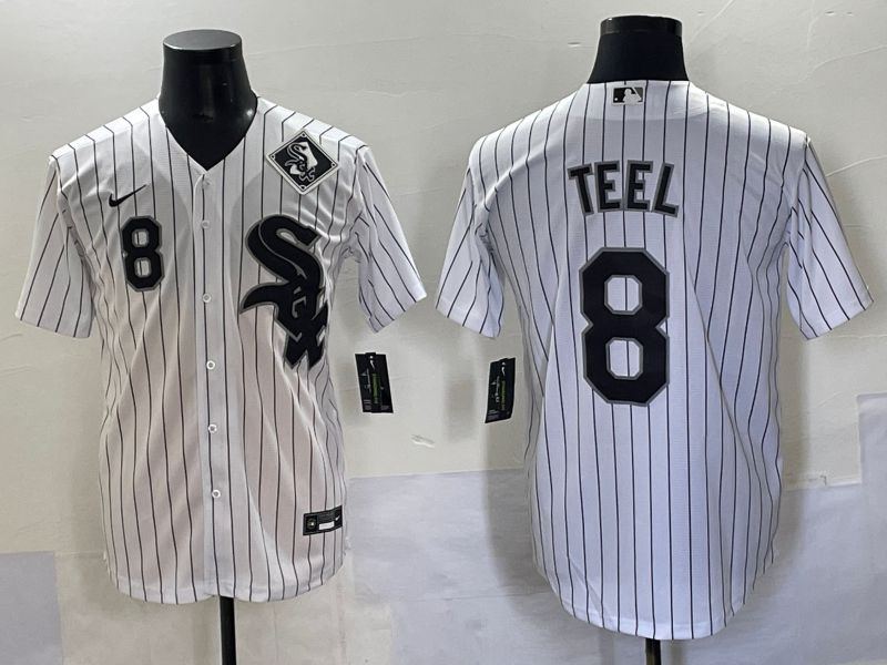 Men 2025 Chicago White Sox #8 Teel White Stripe Game Nike MLB Jersey style 11->chicago white sox->MLB Jersey